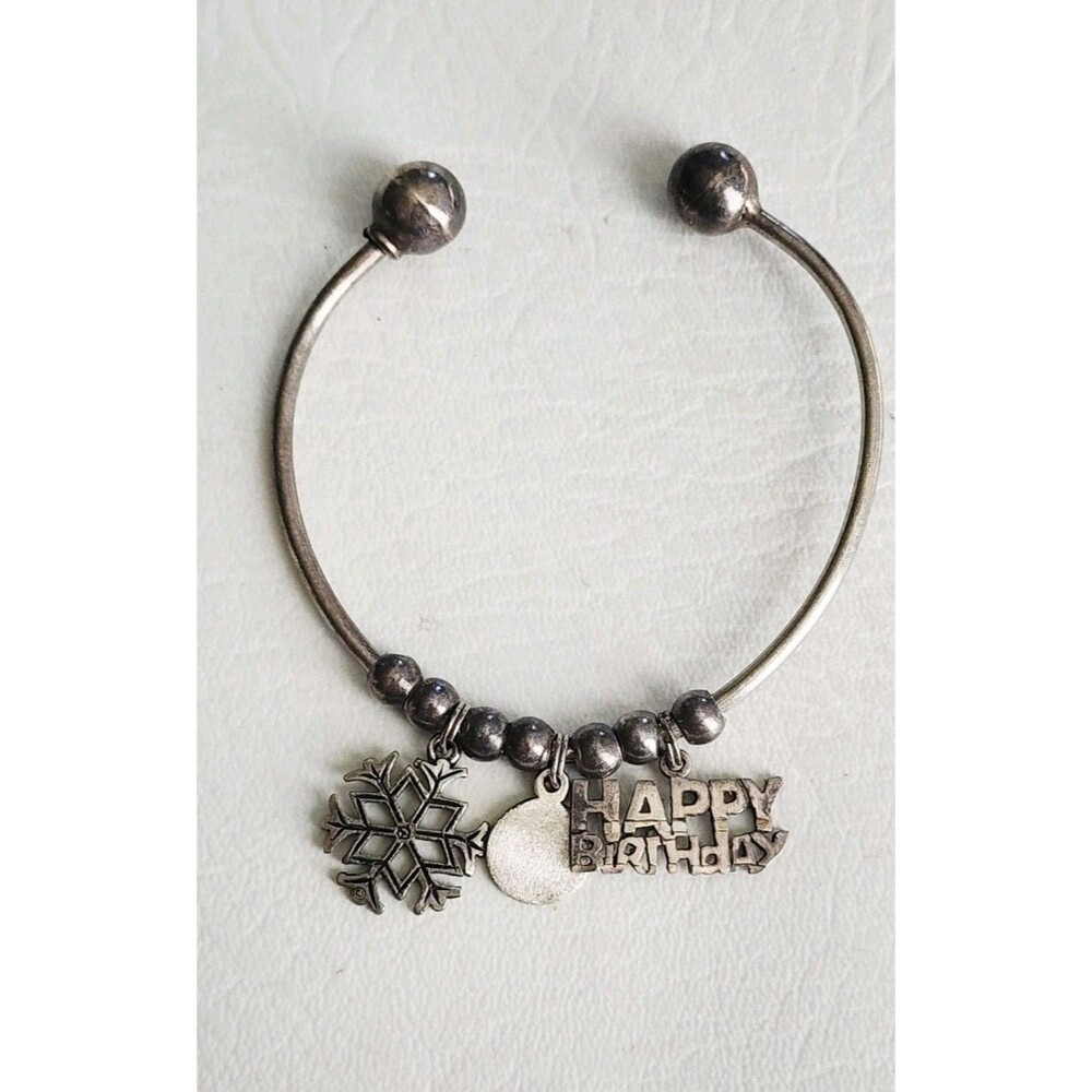 VINTAGE  MEX 925 STERLING SCREW  BALL CUFF CHARMS BRACELET MEXICO  16.48 Grams